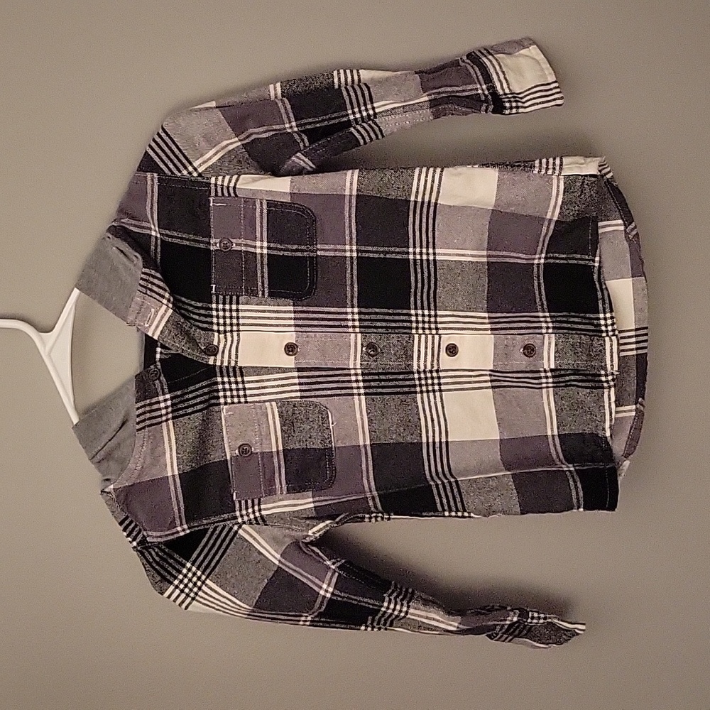 Boy's hooded flannel shirt